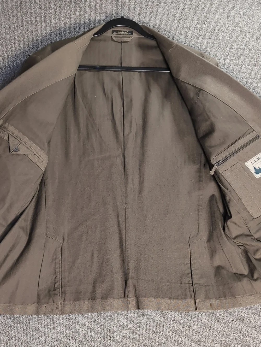 L.L. Bean Canvas Sport Coat Size 44 Short In Earth Brown Cotton - Elbow Pads